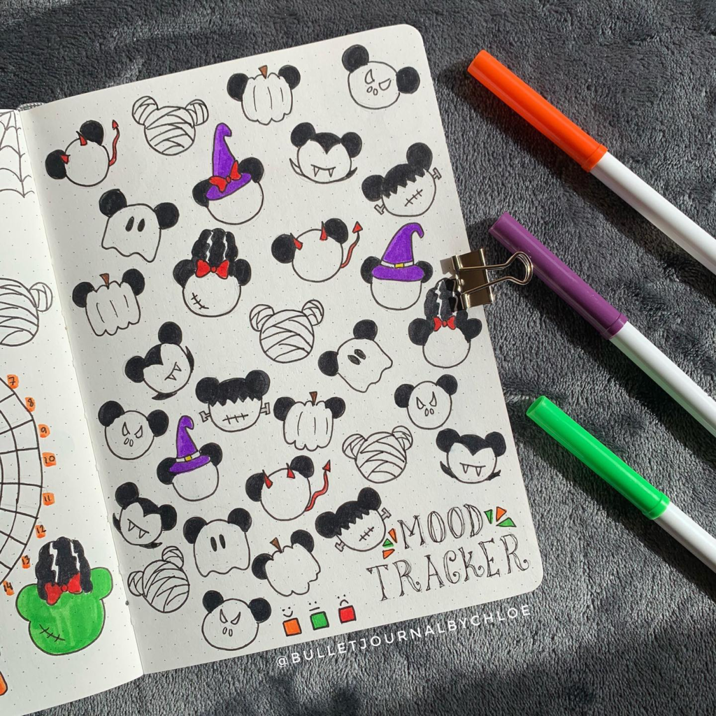 Halloween bullet journal mood tracker