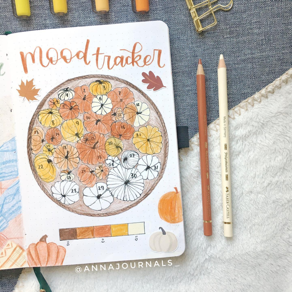 October bullet journal mood tracker