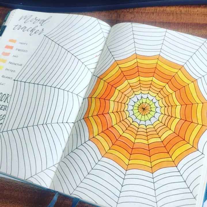 Halloween bullet journal mood tracker