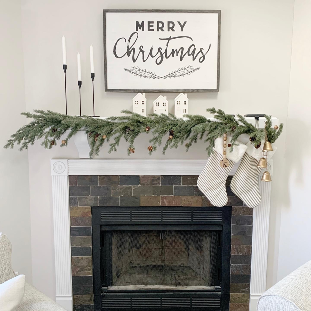 Christmas mantle decor