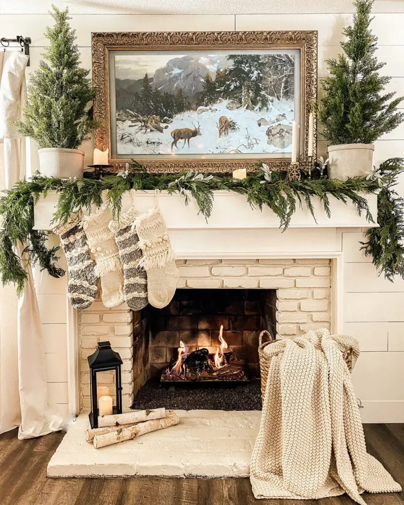 Christmas mantle decor