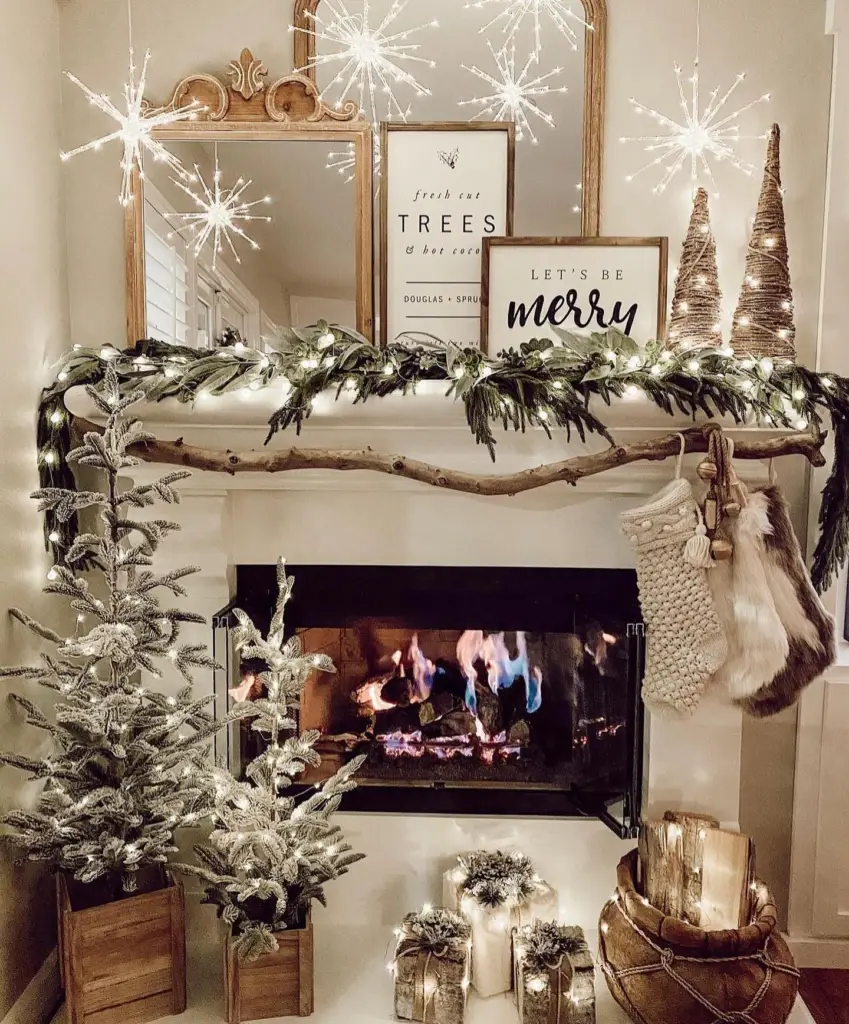 Christmas fireplace decor