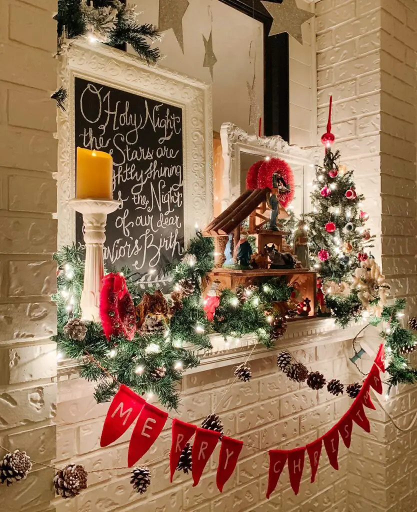 Christmas fireplace decor