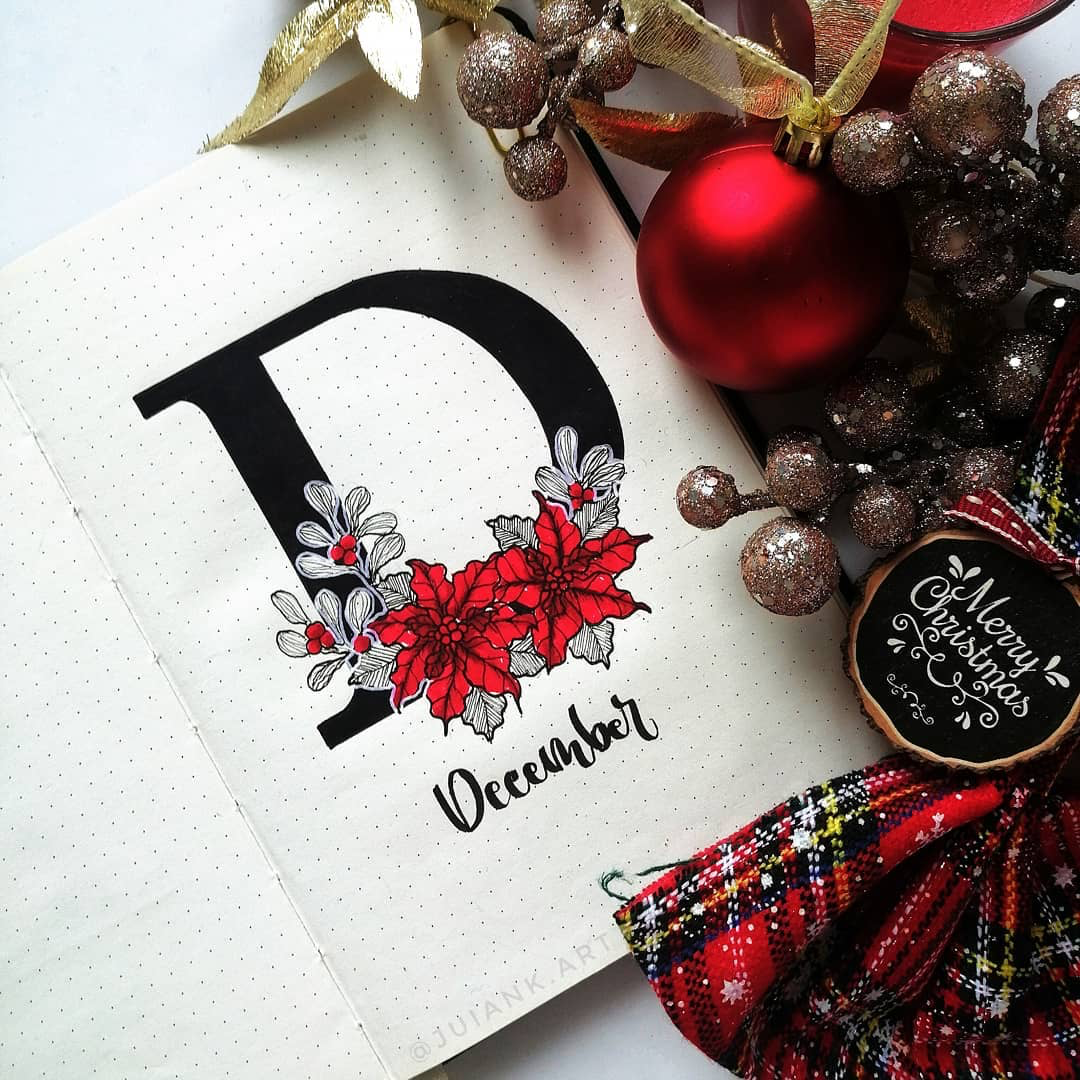 December Bullet Journal Covers You’ll Love : Holiday-Inspired