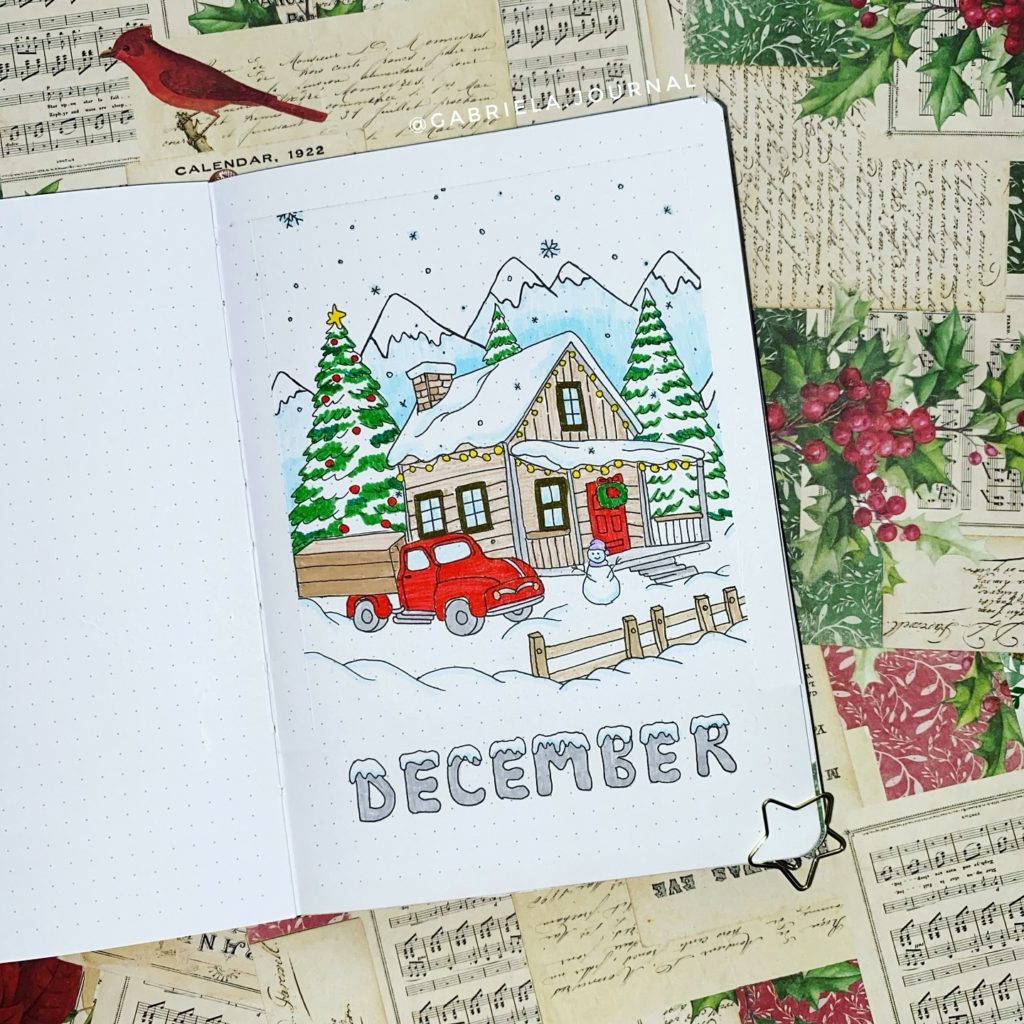 December bullet journal cover