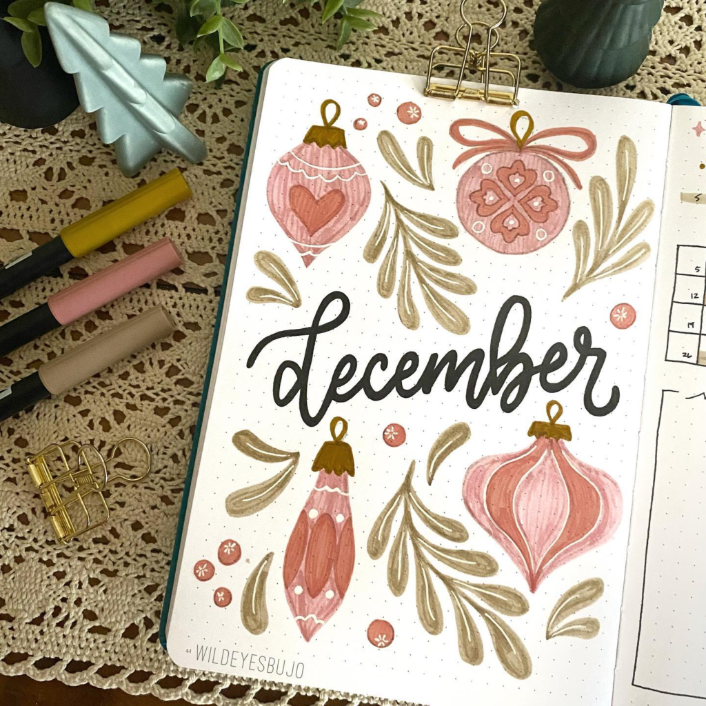 December bullet journal cover