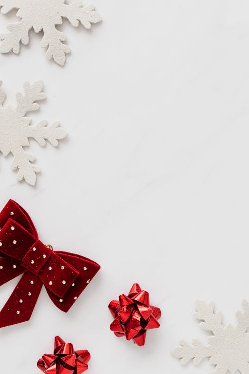 Free Christmas Decorations on White Background Stock Photo