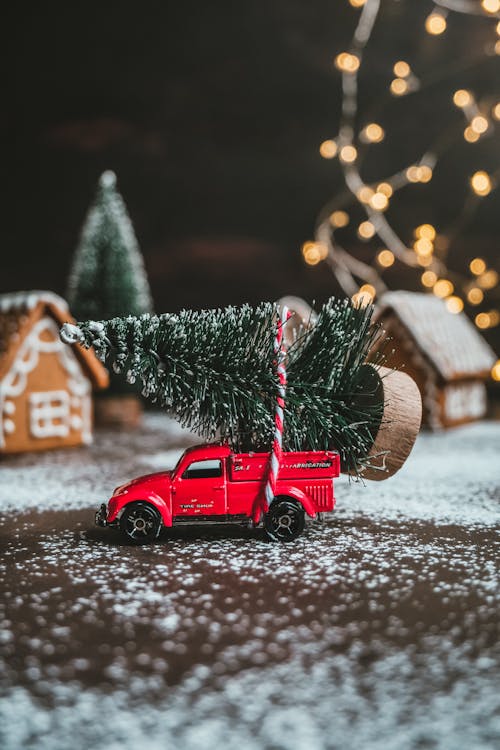 Free Photo of Christmas Landscape Creating with Toys Stock Photo