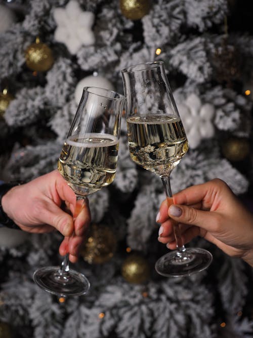 Free Close up of Champagne in Glasses Stock Photo